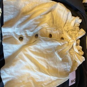 SO Cream Button-Front Skirt